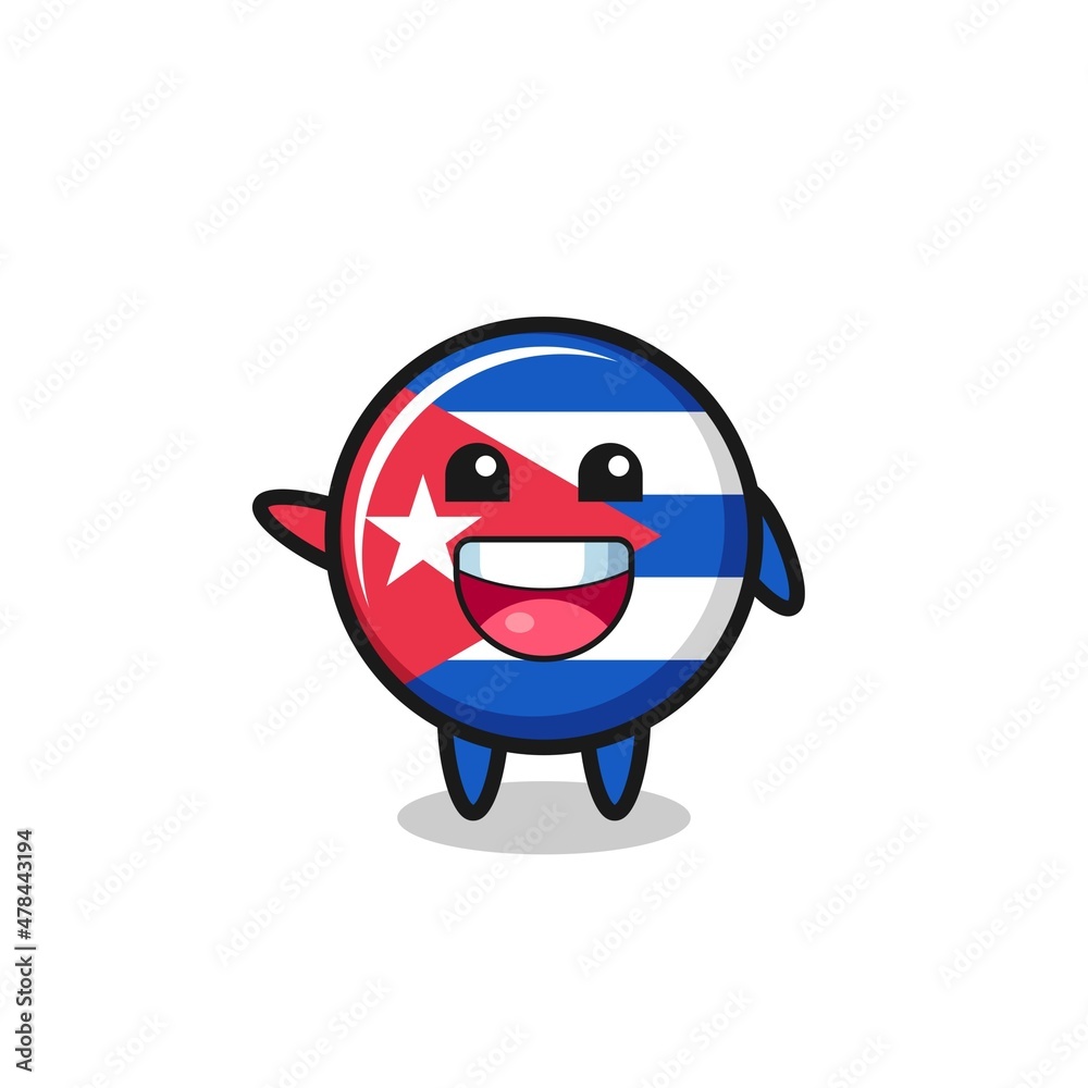 happy cuba flag cute mascot character happy cuba flag cute mascot character