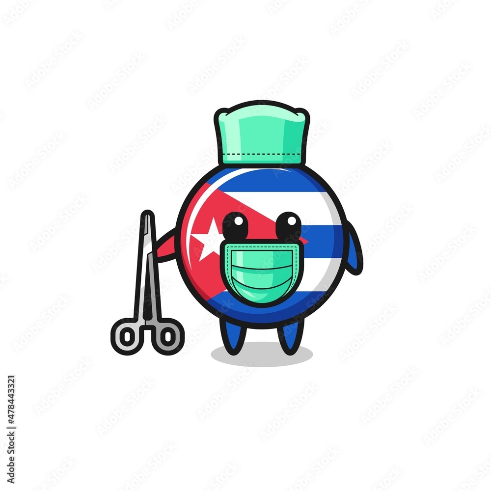 surgeon cuba flag mascot character