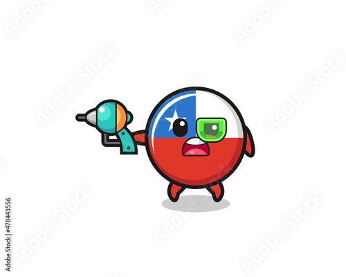 cute chile flag holding a future gun
