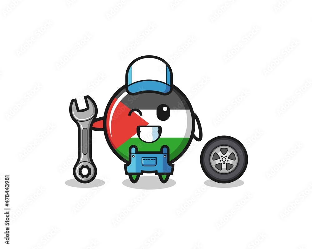 the palestine flag character as a mechanic mascot the palestine flag character as a mechanic mascot