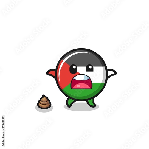 palestine flag earth surprised to meet poop