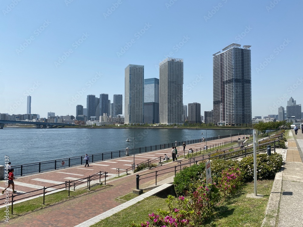 view of waterfront of Toyosu area