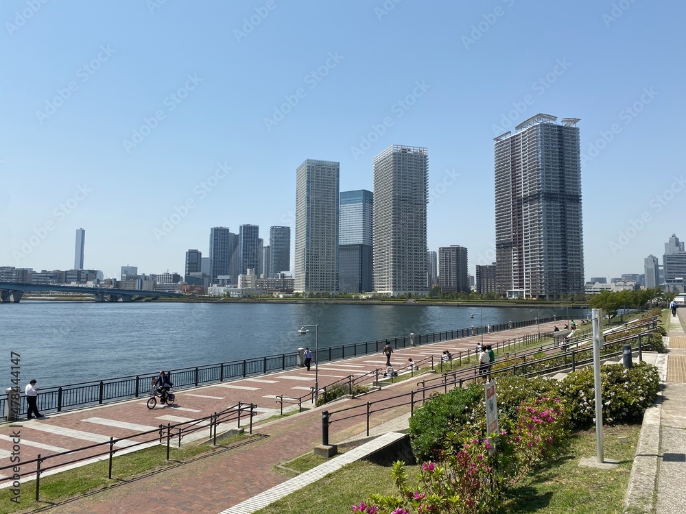 view of waterfront of Toyosu area