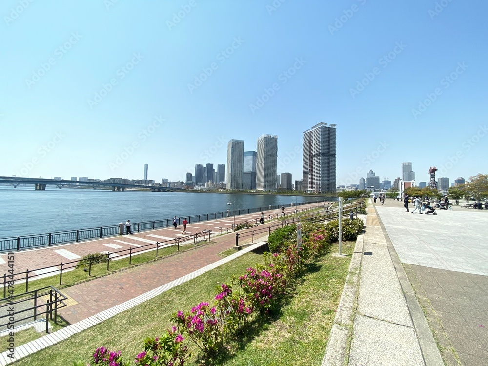 view of waterfront of Toyosu area