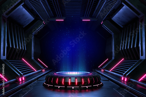 Abstract background, Futuristic pedestal for product presentation.