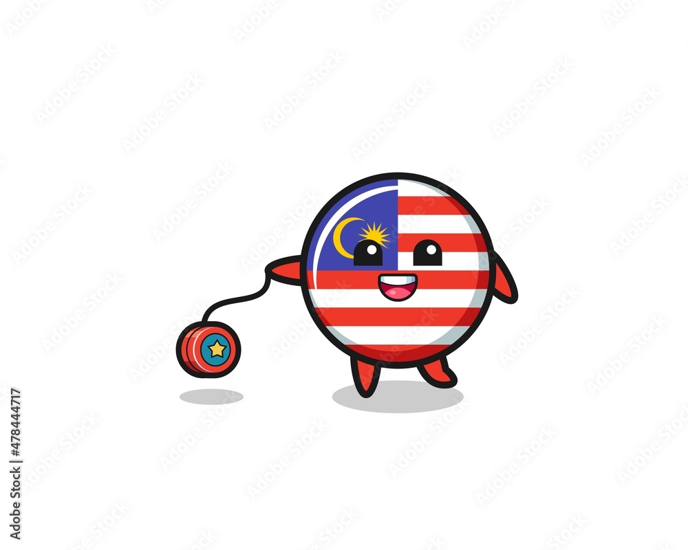 cartoon of cute malaysia flag playing a yoyo cartoon of cute malaysia flag playing a yoyo