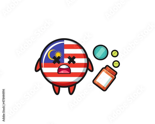 illustration of overdose malaysia flag character