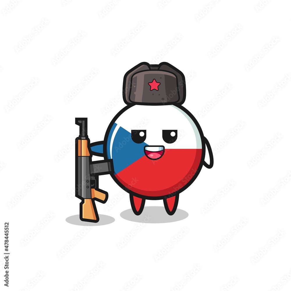 Obraz premium cute czech flag cartoon as Russian army