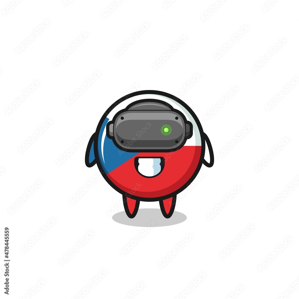 cute czech flag using VR headset