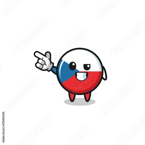 czech flag mascot pointing top left