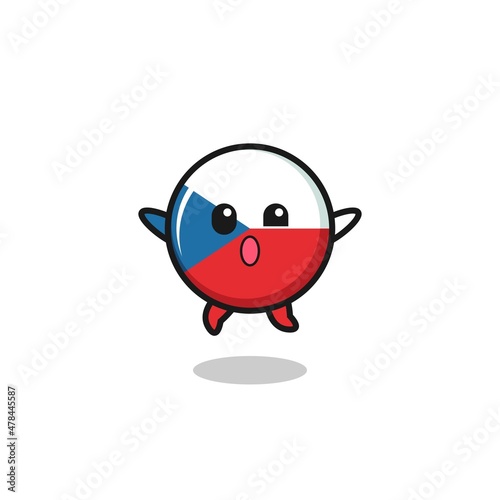 czech flag character is jumping gesture