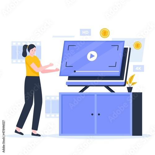 video on demand illustration design concept