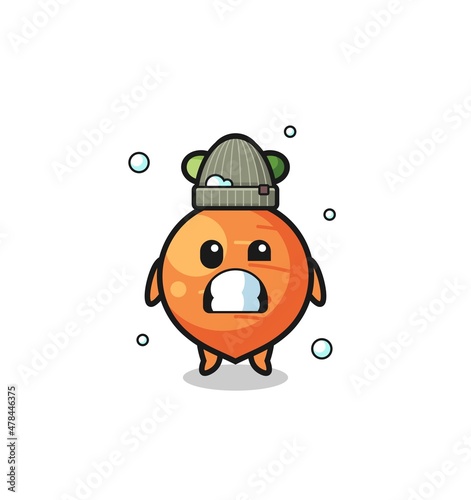 cute cartoon carrot with shivering expression