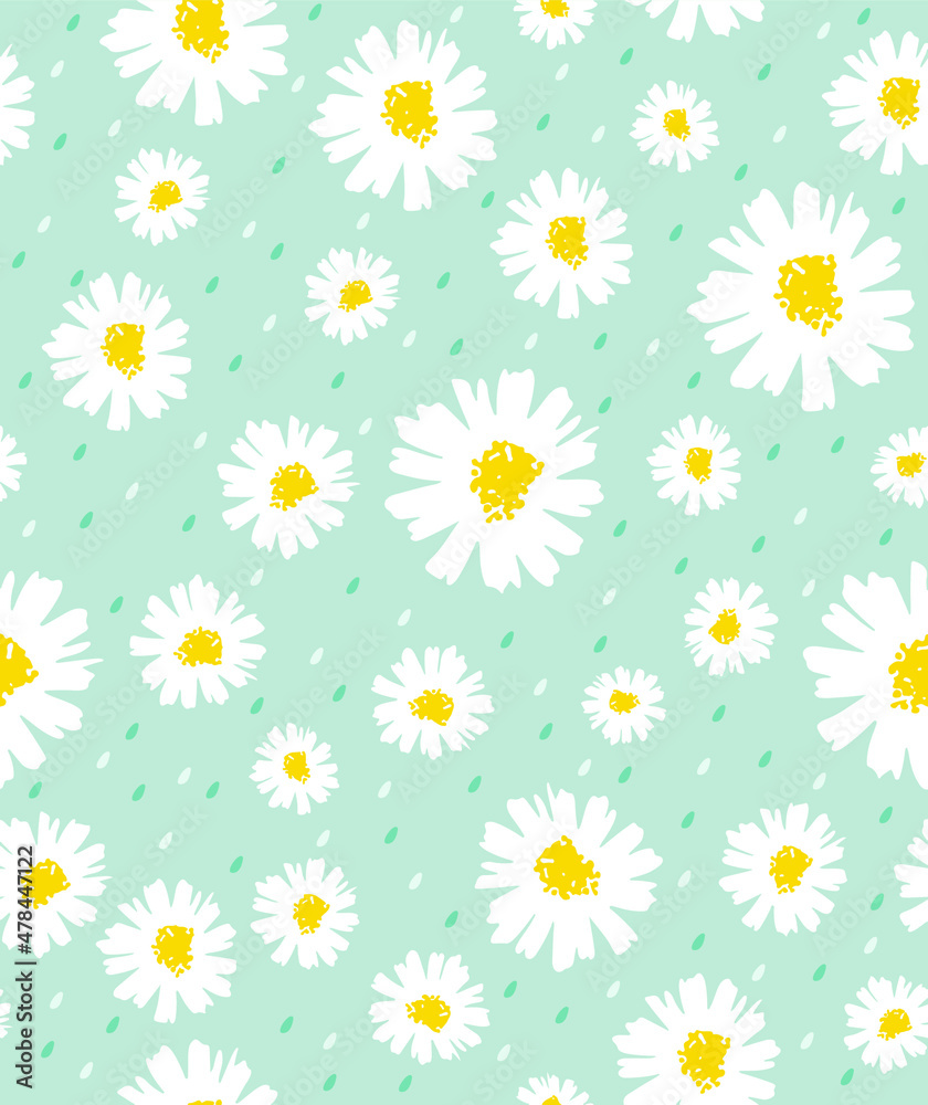 seamless pattern with camomiles