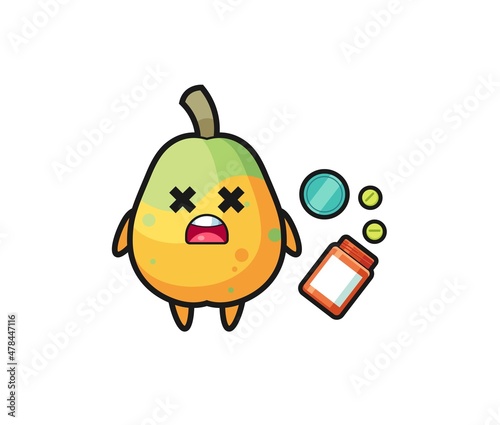 illustration of overdose papaya character