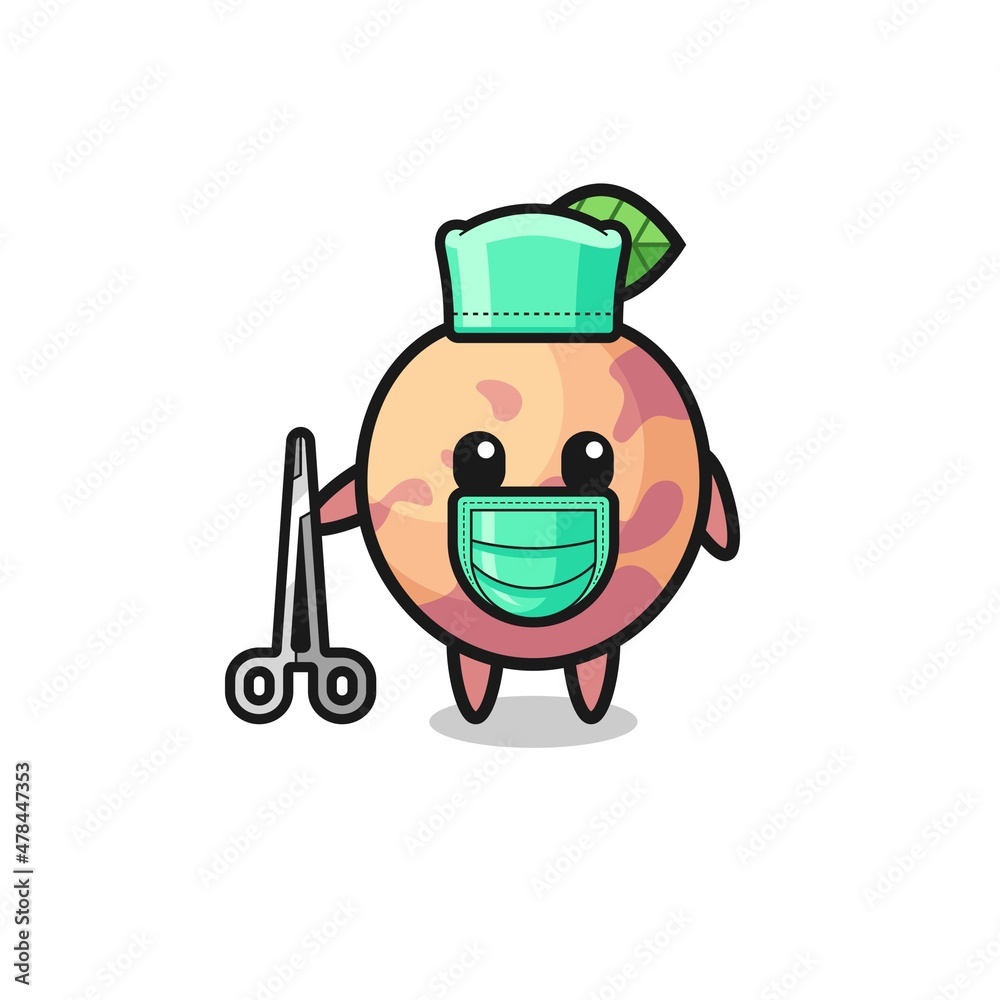 surgeon pluot fruit mascot character