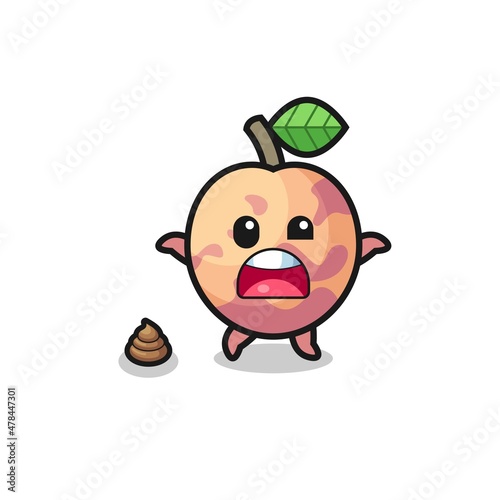 pluot fruit earth surprised to meet poop