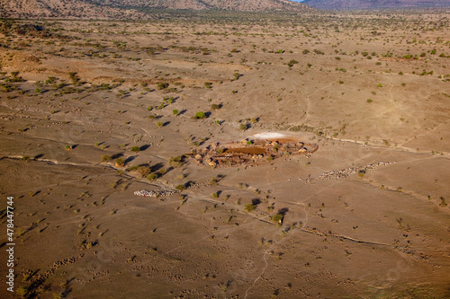 Maasai Enkang Traditional Village Shombole Area of Kenya photo