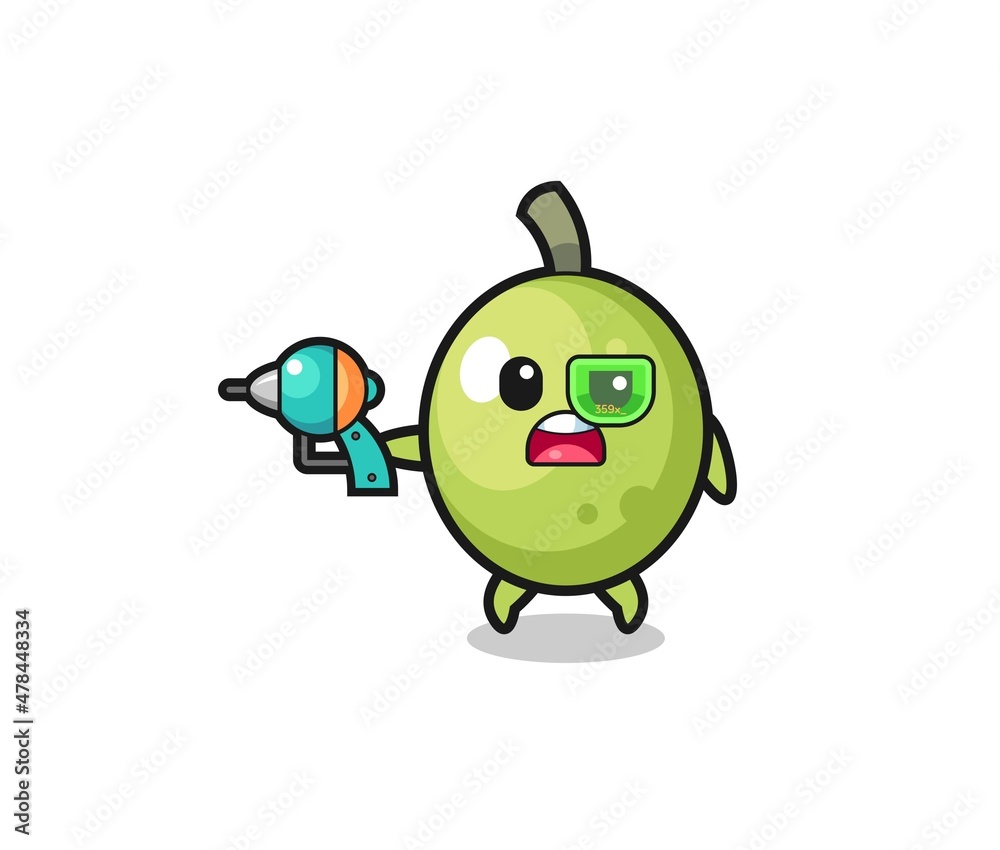 cute olive holding a future gun