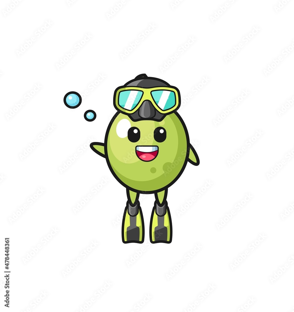 Obraz premium the olive diver cartoon character