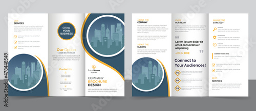 Creative corporate modern business trifold brochure template, trifold layout, a4 size brochure design.
