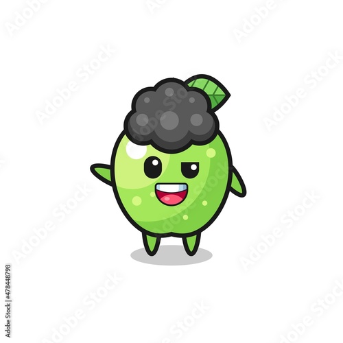 green apple character as the afro boy