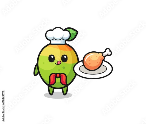 mango fried chicken chef cartoon character