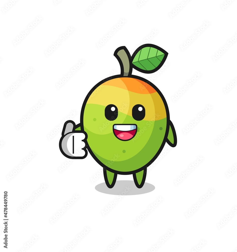 mango mascot doing thumbs up gesture mango mascot doing thumbs up gesture