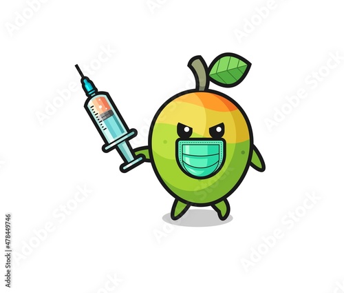 illustration of the mango to fight the virus