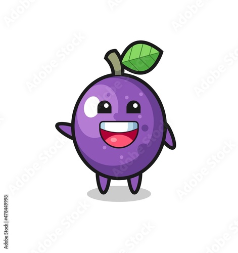 happy passion fruit cute mascot character