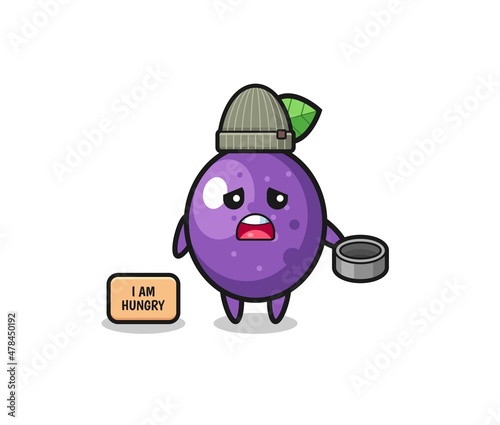 cute passion fruit beggar cartoon character