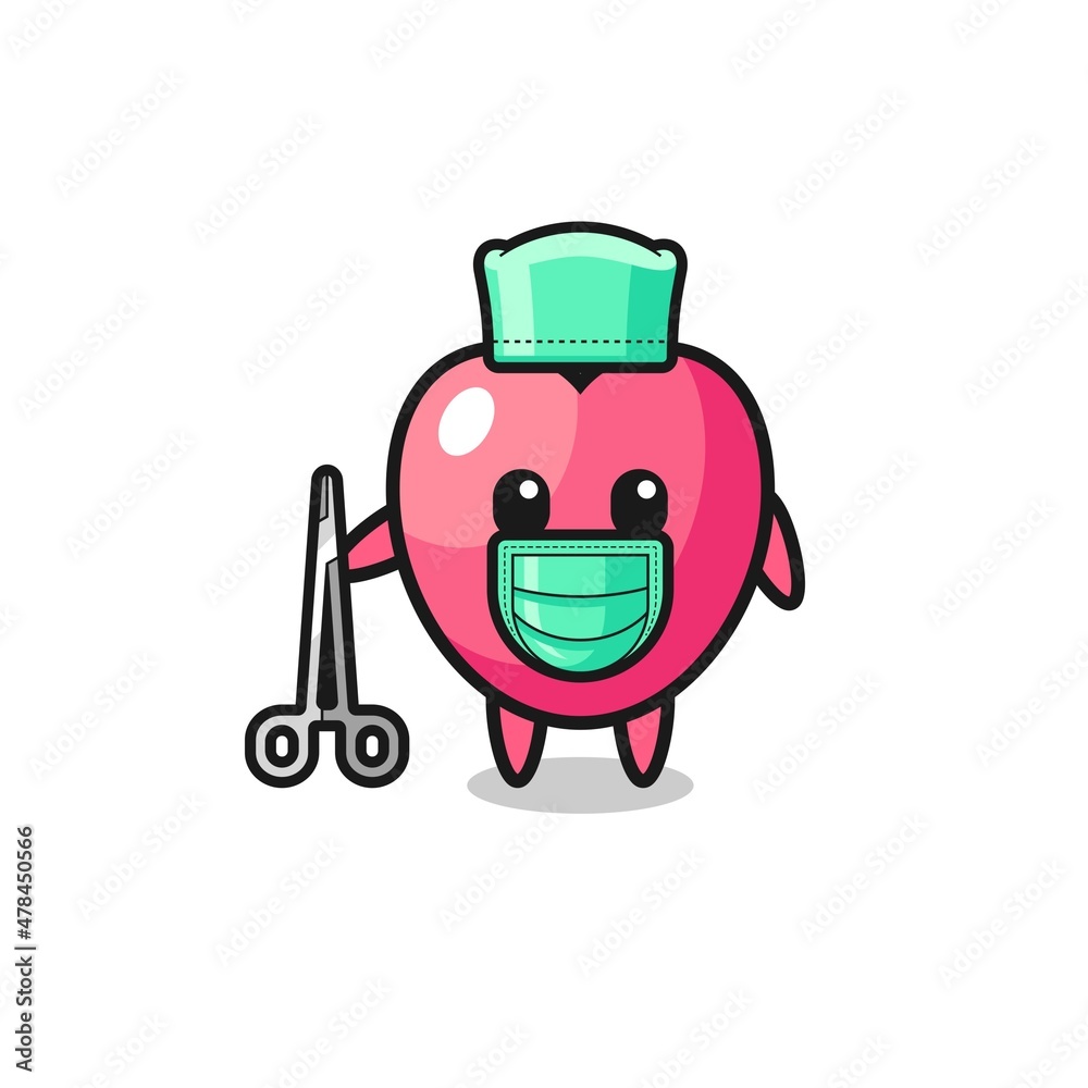 surgeon heart symbol mascot character