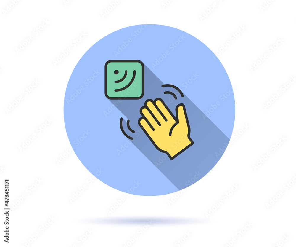 Sensor icon with long shadow for graphic and web design. Sensor icon with long shadow for graphic and web design.