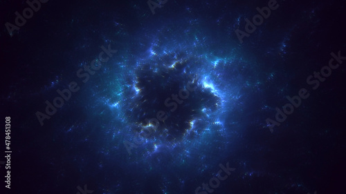 3D rendering abstract multicolor fractal light background