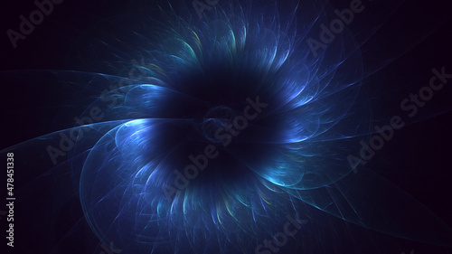 3D rendering abstract multicolor fractal light background