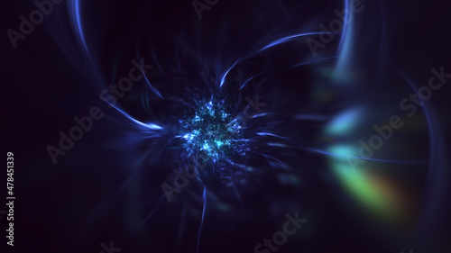 3D rendering abstract colorful fractal light background