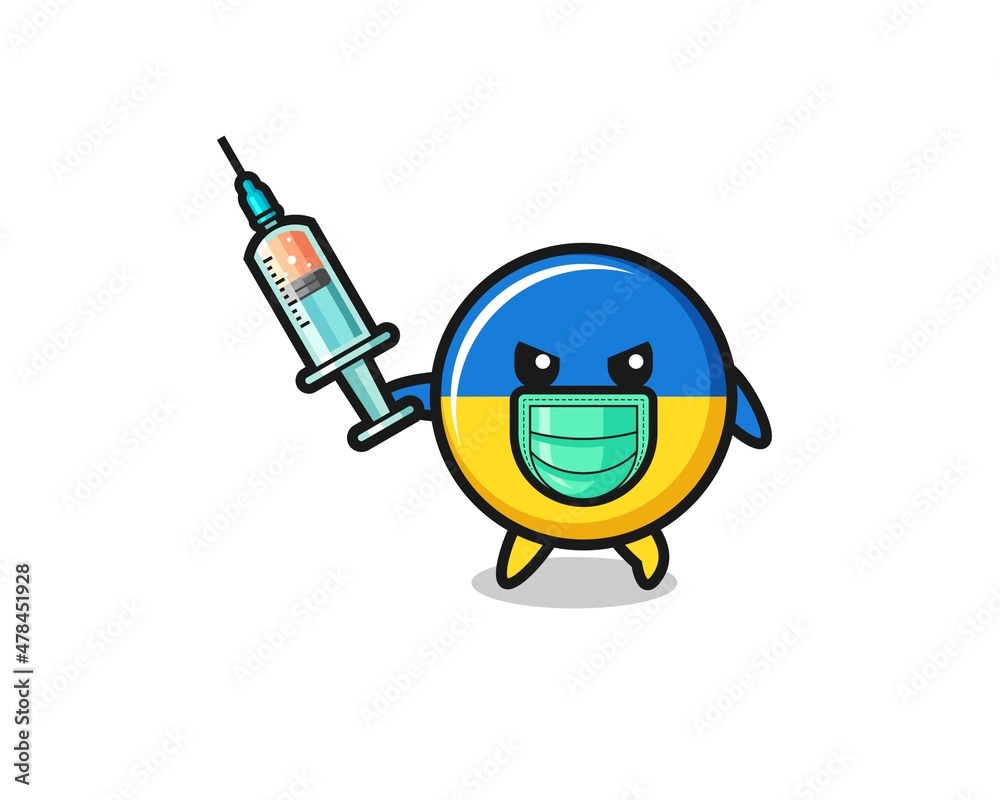 illustration of the ukraine flag to fight the virus illustration of the ukraine flag to fight the virus