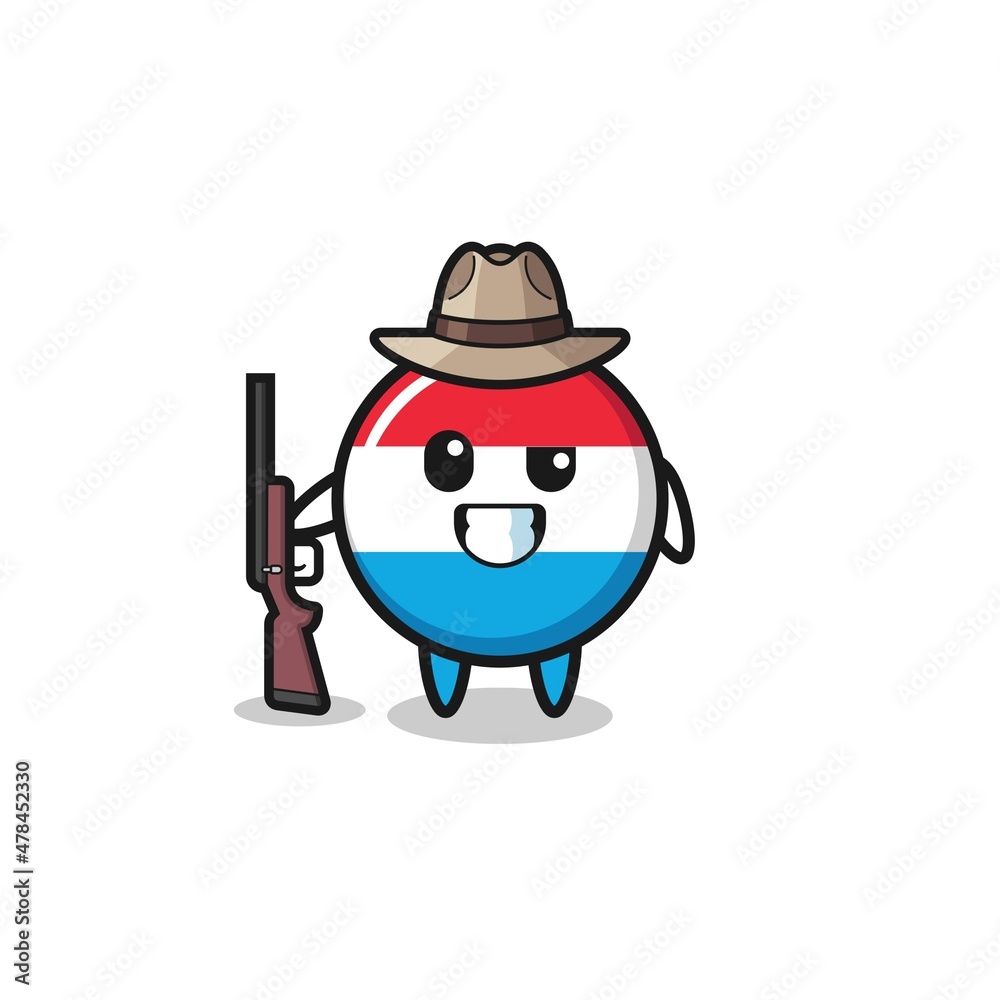 Obraz premium luxembourg hunter mascot holding a gun