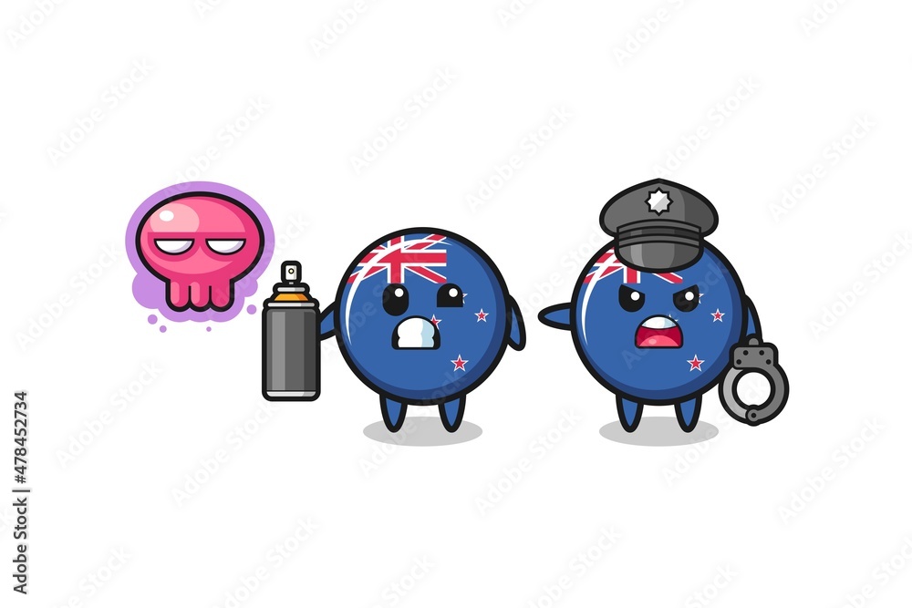 new zealand cartoon doing vandalism and caught by the police new zealand cartoon doing vandalism and caught by the police