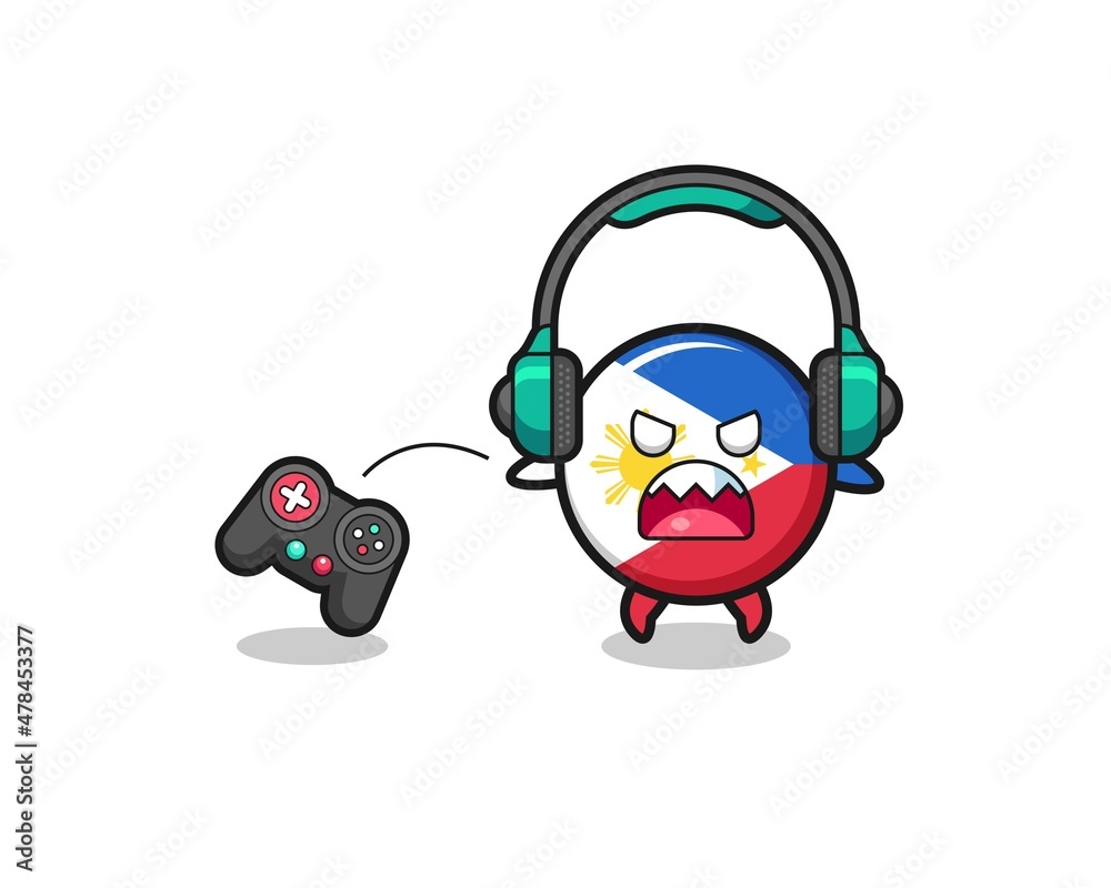 philippines flag gamer mascot is angry philippines flag gamer mascot is angry