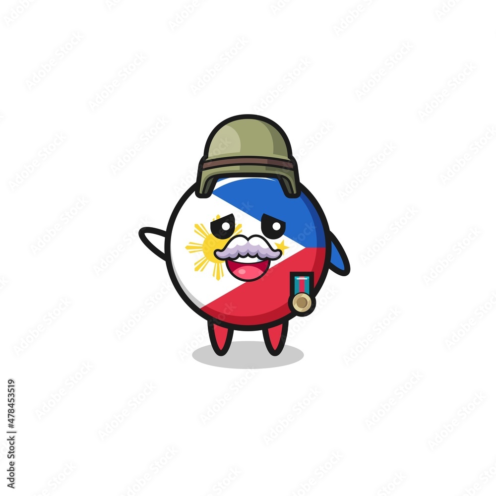 cute philippines flag as veteran cartoon cute philippines flag as veteran cartoon