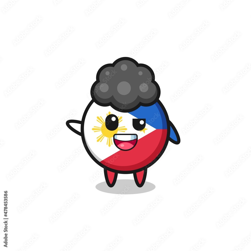philippines flag character as the afro boy