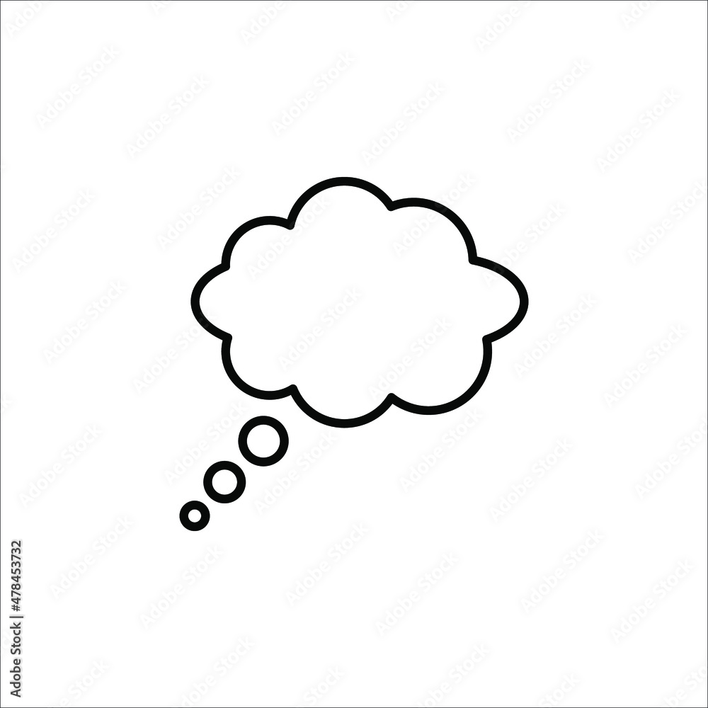 Think bubble icon. Trendy think bubble in flat style. Modern template for social network and label on white background Think bubble icon. Trendy think bubble in flat style. Modern template for social network and label on white background