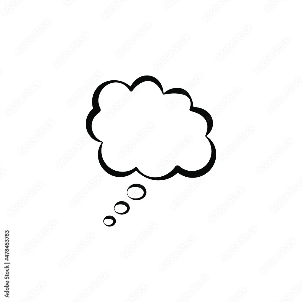 Think bubble icon. Trendy think bubble in flat style. Modern template for social network and label on white background Think bubble icon. Trendy think bubble in flat style. Modern template for social network and label on white background