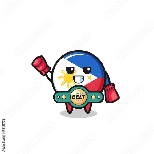 philippines flag boxer mascot character © heriyusuf