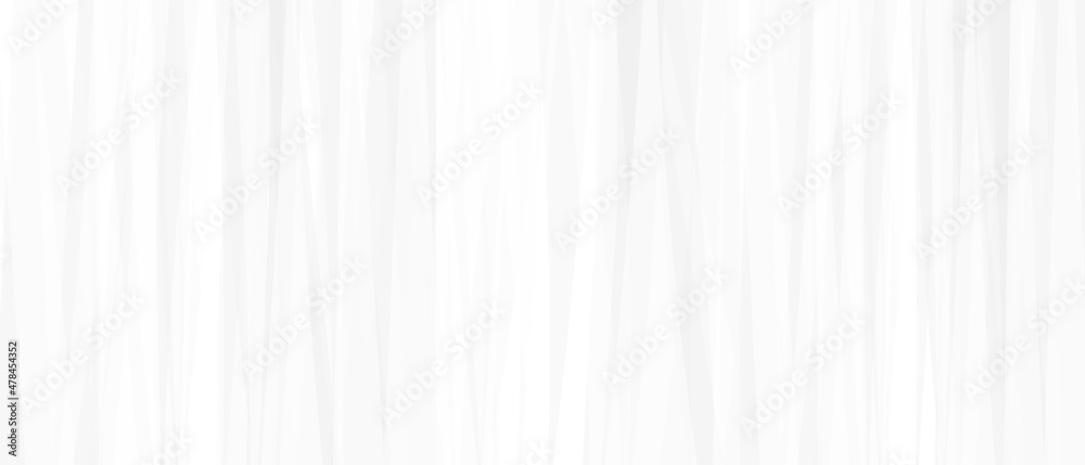 Fototapeta premium White background wide, neutral geometric wallpaper splash, abstract triangular mosaic. Minimal gray website template, light gradient design, vector illustration.