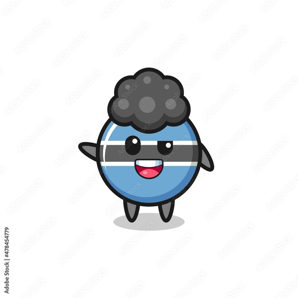 botswana flag character as the afro boy