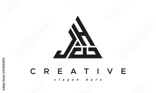 JHE creative tringle three letters logo design photo