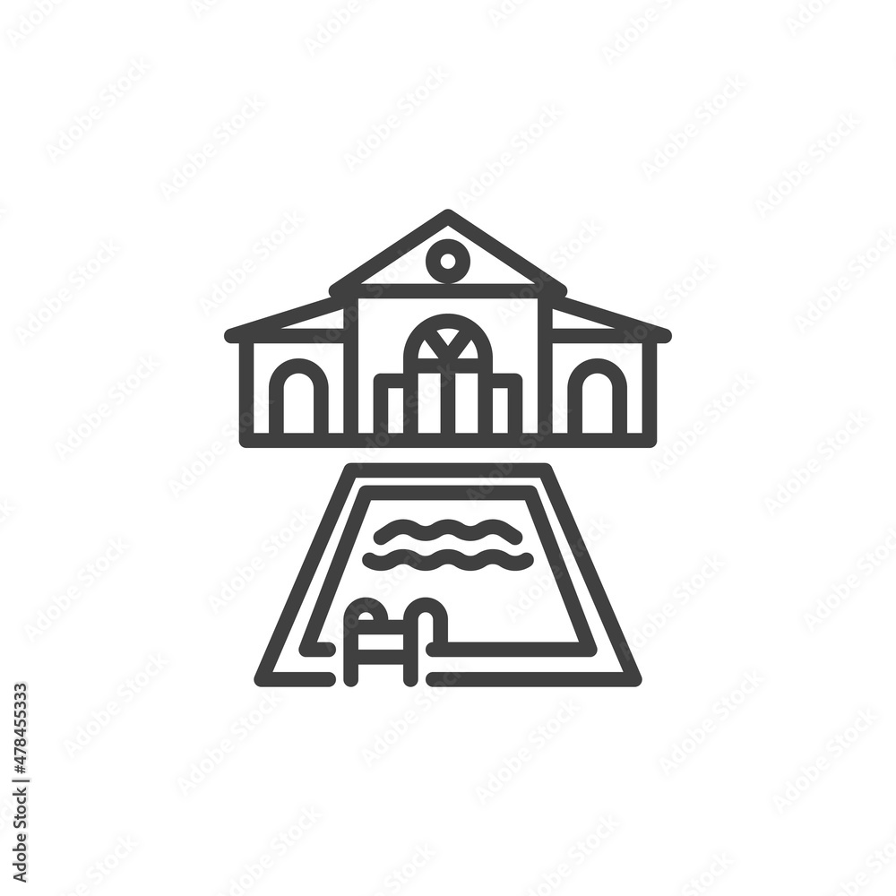 Villa swimming pool line icon Villa swimming pool line icon