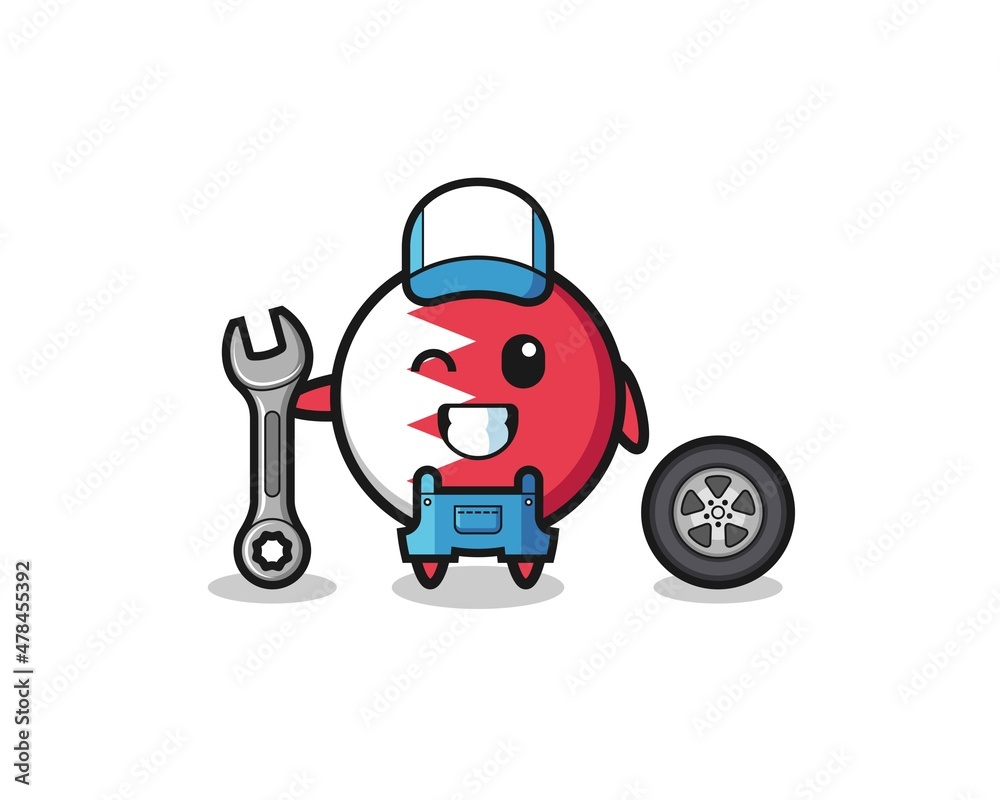 the bahrain flag character as a mechanic mascot the bahrain flag character as a mechanic mascot